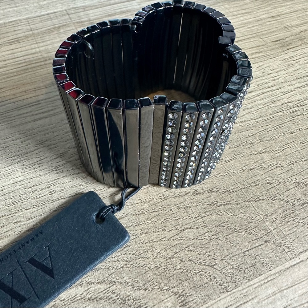 A/X Armani Exchange Stretchy Rhinestone Cuff Bracelet NWT!